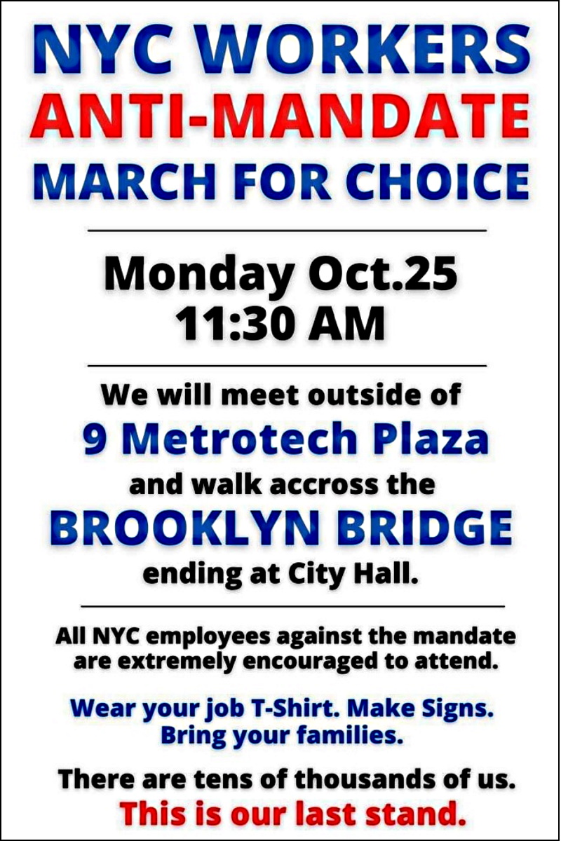 NYC WORKERS ANTI-MANDATE MARCH Anti-mandate-march